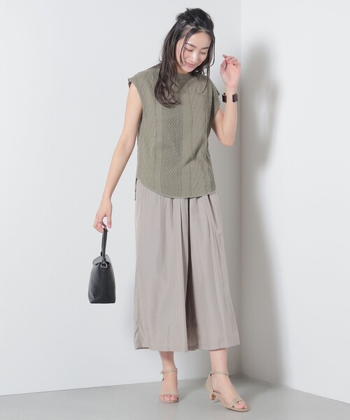 BEAMS HEART(ビームスハート)の「BEAMS HEART / クレープ ワイドパンツ(その他パンツ・レディース・ブラウン系その他2/オリーブ/イエロー系その他5/ネイビー・FREE)」の9枚目の写真