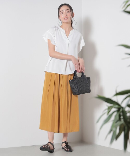 BEAMS HEART(ビームスハート)の「BEAMS HEART / クレープ ワイドパンツ(その他パンツ・レディース・ブラウン系その他2/オリーブ/イエロー系その他5/ネイビー・FREE)」の12枚目の写真