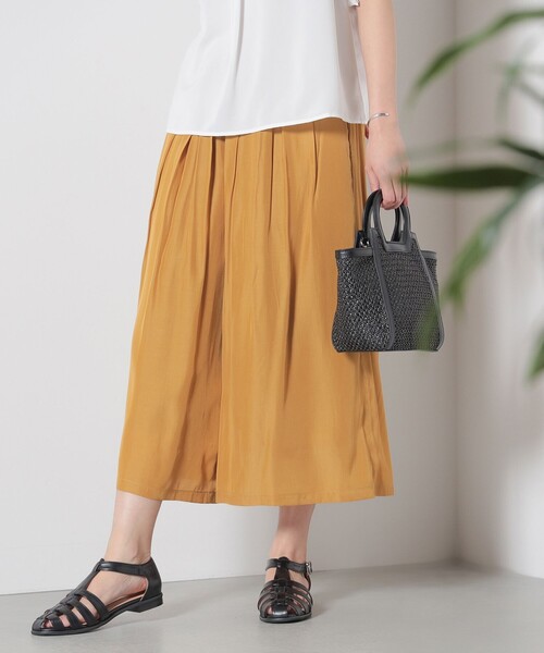 BEAMS HEART(ビームスハート)の「BEAMS HEART / クレープ ワイドパンツ(その他パンツ・レディース・ブラウン系その他2/オリーブ/イエロー系その他5/ネイビー・FREE)」の4枚目の写真
