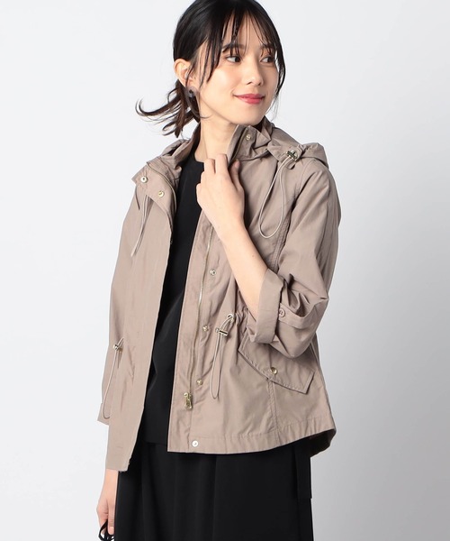 Grand PARK（グランドパーク）の「撥水あり　フード着脱可　綿ナイロンブルゾン（ブルゾン・レディース・ブラック/モカ/ネイビー・LARGE/MEDIUM）」の2枚目の写真