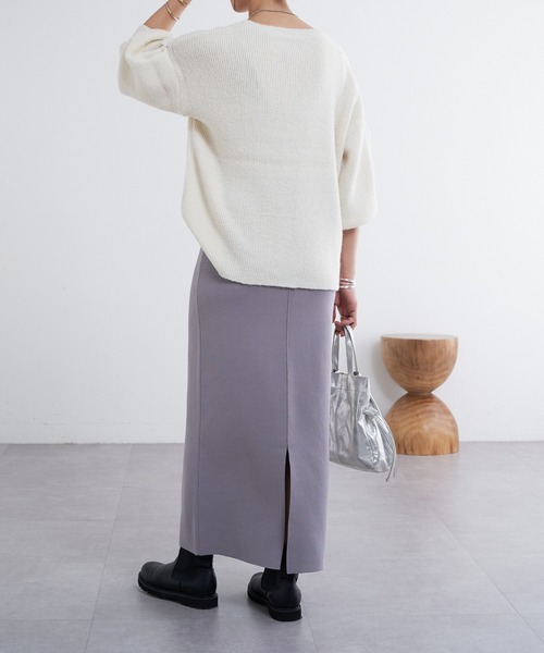 SHENERY（シーナリー）の「袖タックニット（ニット/セーター・レディース・オフホワイト/グレー・FREE）」の8枚目の写真