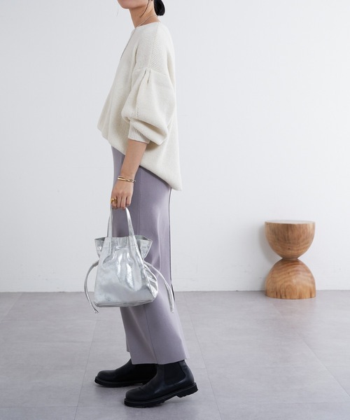 SHENERY（シーナリー）の「袖タックニット（ニット/セーター・レディース・オフホワイト/グレー・FREE）」の10枚目の写真