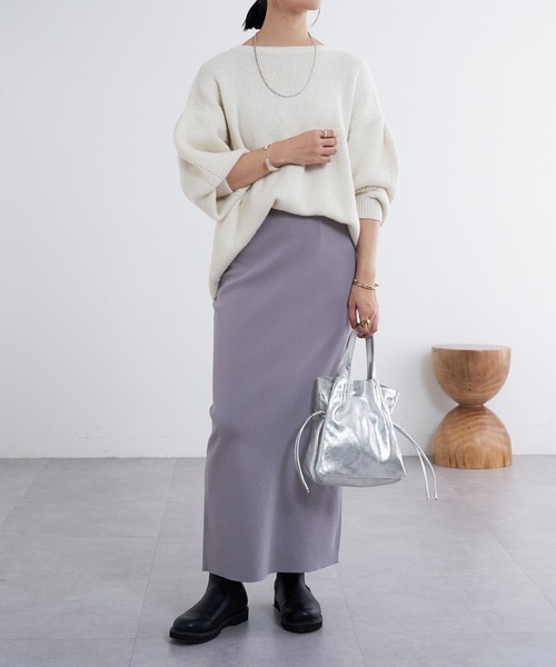 SHENERY（シーナリー）の「袖タックニット（ニット/セーター・レディース・オフホワイト/グレー・FREE）」の12枚目の写真