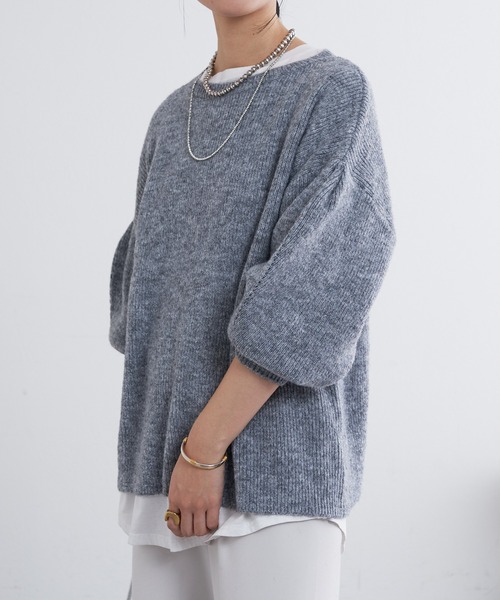 SHENERY（シーナリー）の「袖タックニット（ニット/セーター・レディース・オフホワイト/グレー・FREE）」の21枚目の写真