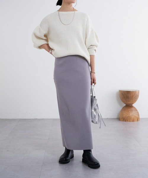 SHENERY（シーナリー）の「袖タックニット（ニット/セーター・レディース・オフホワイト/グレー・FREE）」の4枚目の写真