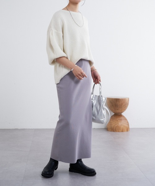 SHENERY（シーナリー）の「袖タックニット（ニット/セーター・レディース・オフホワイト/グレー・FREE）」の5枚目の写真