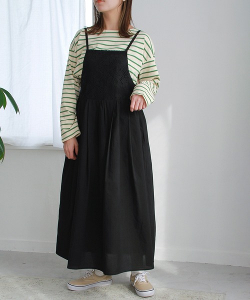 Crisp（クリスプ）の「レースエプロンワンピース（ワンピース・レディース・ブラック/アイボリー・FREE）」の7枚目の写真