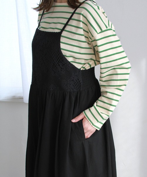 Crisp（クリスプ）の「レースエプロンワンピース（ワンピース・レディース・ブラック/アイボリー・FREE）」の10枚目の写真