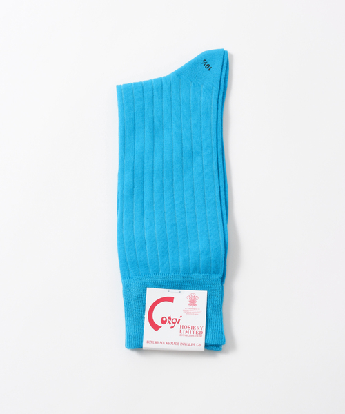 CORGI（コーギ）の「【CORGI / コーギー】ファインゲージコットンプレーン ロングソックス（ソックス/靴下・メンズ・ブラック/パープル/ネイビー/ブルー・FREE）」の4枚目の写真