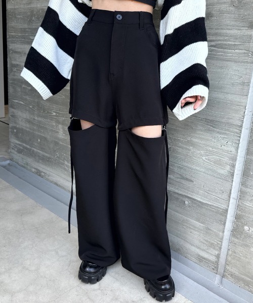 SEN TOKYO(セントーキョー)の「肌見せでこなれ感。サイドスリットスラックス(スラックス・レディース・ブラック/アイボリー/チャコール・FREE)」の12枚目の写真