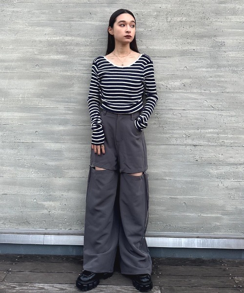 SEN TOKYO(セントーキョー)の「肌見せでこなれ感。サイドスリットスラックス(スラックス・レディース・ブラック/アイボリー/チャコール・FREE)」の13枚目の写真