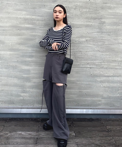 SEN TOKYO(セントーキョー)の「肌見せでこなれ感。サイドスリットスラックス(スラックス・レディース・ブラック/アイボリー/チャコール・FREE)」の20枚目の写真