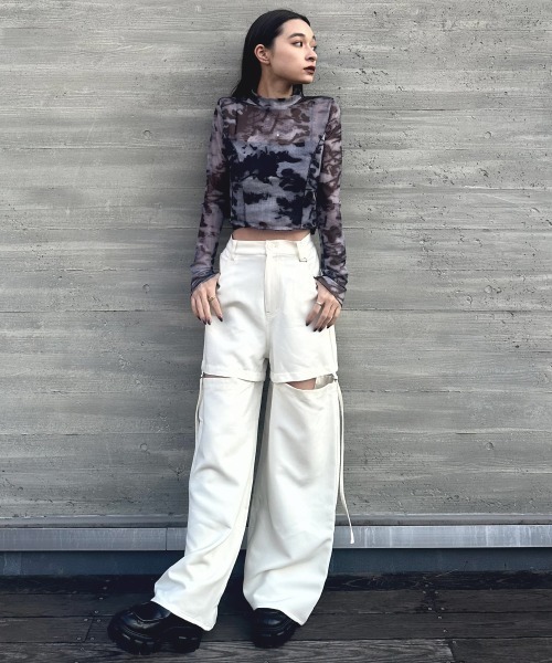 SEN TOKYO(セントーキョー)の「肌見せでこなれ感。サイドスリットスラックス(スラックス・レディース・ブラック/アイボリー/チャコール・FREE)」の21枚目の写真
