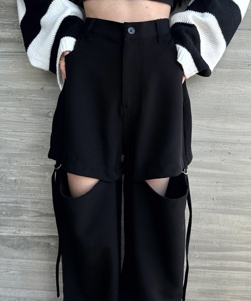 SEN TOKYO(セントーキョー)の「肌見せでこなれ感。サイドスリットスラックス(スラックス・レディース・ブラック/アイボリー/チャコール・FREE)」の9枚目の写真