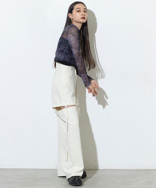 セール】肌見せでこなれ感。サイドスリットスラックス（スラックス