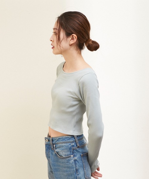 GUNZE（グンゼ）の「【shay／シェイ】(カップ付)バックオープントップス（Tシャツ/カットソー・レディース・ブラック/グリーン/アイボリー・ONE SIZE）」の20枚目の写真