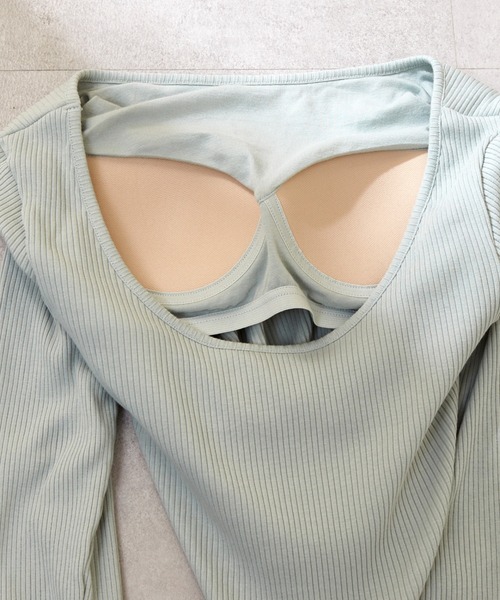 セール】【shay／シェイ】(カップ付)バックオープントップス（T
