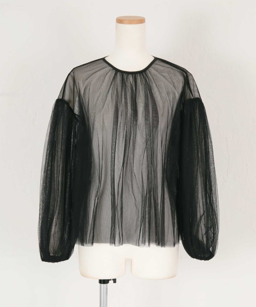 titivate（ティティベイト）の「シアーボリュームスリーブトップス（Tシャツ/カットソー・レディース・ブラック/アイボリー/ライトピンク・FREE）」の6枚目の写真