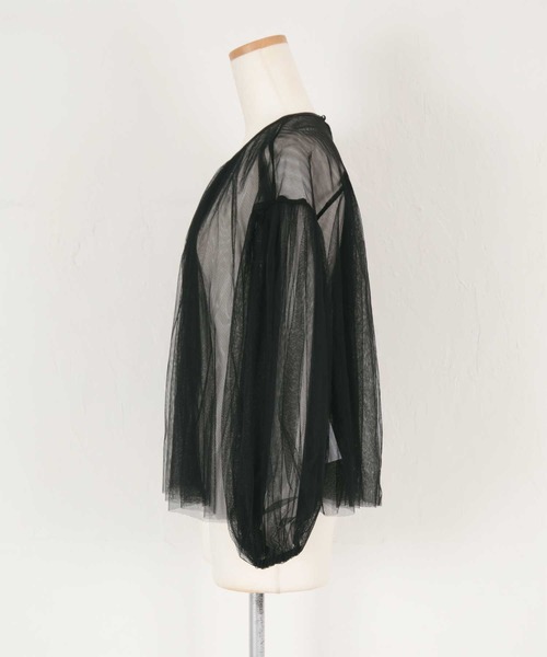 titivate（ティティベイト）の「シアーボリュームスリーブトップス（Tシャツ/カットソー・レディース・ブラック/アイボリー/ライトピンク・FREE）」の7枚目の写真