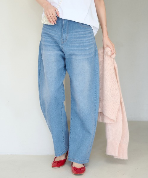 ROPE' PICNIC(ロペピクニック)の「【ウエスト革命デニム】ウエストシェイプカービーデニム(デニムパンツ・レディース・サックスブルー/ブルー・36/40/38)」の6枚目の写真