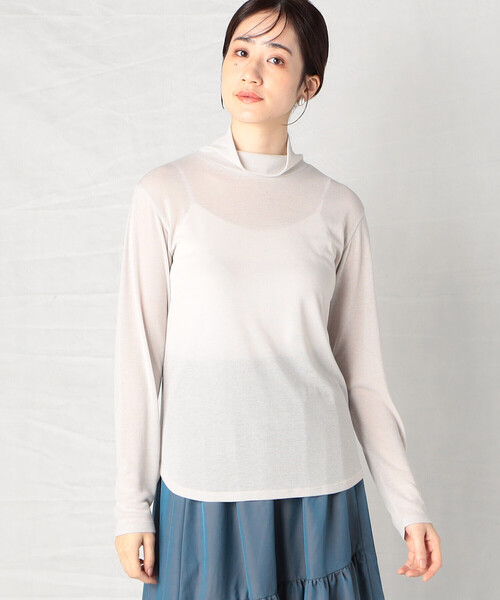 Comme　Ca　Mature（コムサマチュア）の「ラメフライス　ハイネック プルオーバー（Tシャツ/カットソー・レディース・ライトグレー/ブラック・MEDIUM/LARGE）」の2枚目の写真