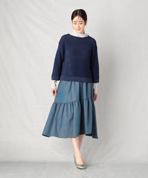 Comme　Ca　Mature（コムサマチュア）の「ラメフライス　ハイネック プルオーバー（Tシャツ/カットソー・レディース・ライトグレー/ブラック・MEDIUM/LARGE）」の3枚目の写真