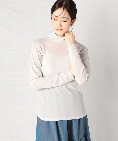 Comme　Ca　Mature（コムサマチュア）の「ラメフライス　ハイネック プルオーバー（Tシャツ/カットソー・レディース・ライトグレー/ブラック・MEDIUM/LARGE）」の4枚目の写真