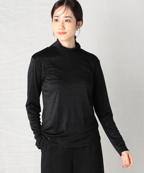 Comme　Ca　Mature（コムサマチュア）の「ラメフライス　ハイネック プルオーバー（Tシャツ/カットソー・レディース・ライトグレー/ブラック・MEDIUM/LARGE）」の7枚目の写真