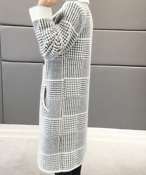 Miniministore（ミニミニストア）の「グレンチェック チェスターコート 韓国（チェスターコート・レディース・ベージュ/ブルー/ホワイト・FREE）」の11枚目の写真