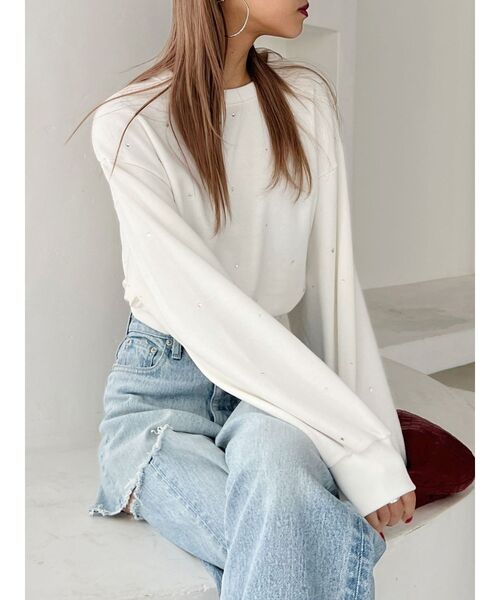 POWER SHOULDER SHORT SWEAT TOPS（スウェット）｜CLANE（クラネ