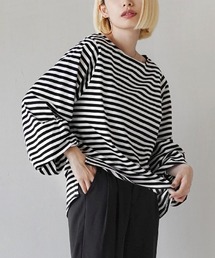 【腕まくりしたような[こなれ感]をキープ】 スタイルアップ デザインスリーブ カットソー［七分袖］