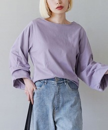 七分袖」に該当するTシャツ/カットソー（パープル/紫色系