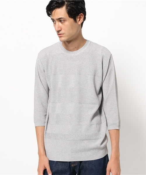 ivory court(アイボリーコート)の「セイシェルボーダークルーネック ニット◆(ニット/セーター・メンズ・ネイビー/グレー/ブルー・40/38)」の11枚目の写真