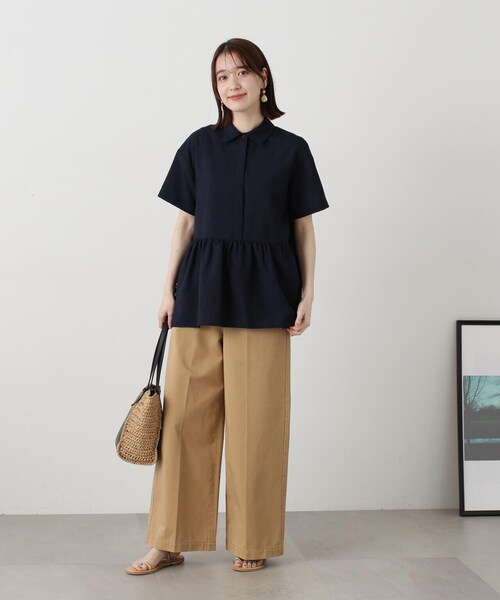 N.（N. Natural Beauty Basic）（エヌエヌナチュラルビューティーベーシック）の「◆【S Size Line】センタープレススラックスパンツ（スラックス・レディース・ベージュ/インディゴブルー・SMALL/MEDIUM）」の14枚目の写真