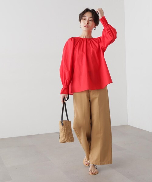 N.（N. Natural Beauty Basic）（エヌエヌナチュラルビューティーベーシック）の「◆【S Size Line】センタープレススラックスパンツ（スラックス・レディース・ベージュ/インディゴブルー・SMALL/MEDIUM）」の12枚目の写真