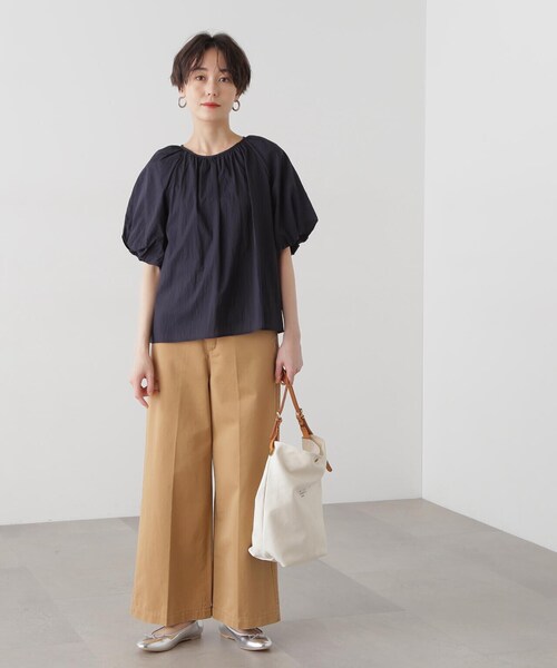 N.（N. Natural Beauty Basic）（エヌエヌナチュラルビューティーベーシック）の「◆【S Size Line】センタープレススラックスパンツ（スラックス・レディース・ベージュ/インディゴブルー・SMALL/MEDIUM）」の10枚目の写真
