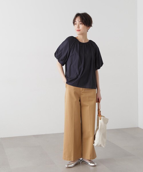 N.（N. Natural Beauty Basic）（エヌエヌナチュラルビューティーベーシック）の「◆【S Size Line】センタープレススラックスパンツ（スラックス・レディース・ベージュ/インディゴブルー・SMALL/MEDIUM）」の9枚目の写真