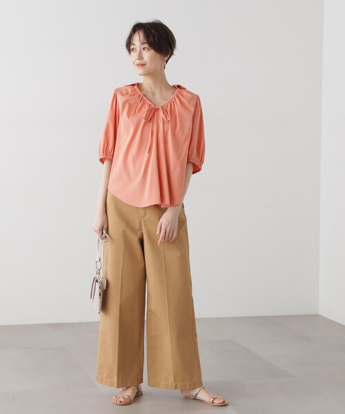 N.（N. Natural Beauty Basic）（エヌエヌナチュラルビューティーベーシック）の「◆【S Size Line】センタープレススラックスパンツ（スラックス・レディース・ベージュ/インディゴブルー・SMALL/MEDIUM）」の8枚目の写真