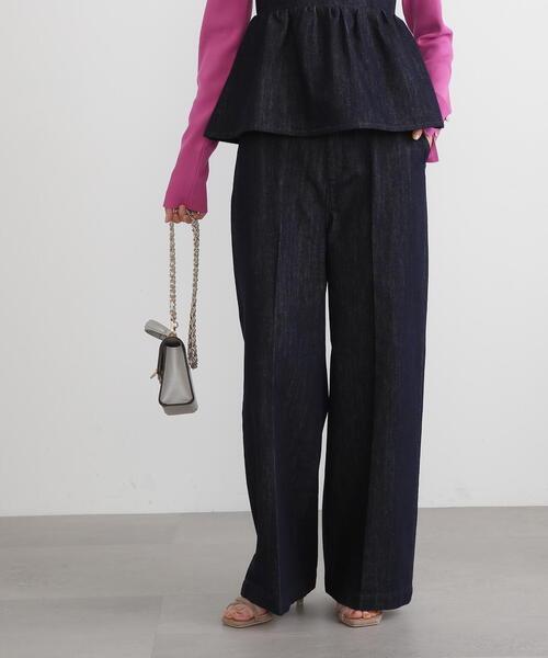 N.（N. Natural Beauty Basic）（エヌエヌナチュラルビューティーベーシック）の「◆【S Size Line】センタープレススラックスパンツ（スラックス・レディース・ベージュ/インディゴブルー・SMALL/MEDIUM）」の5枚目の写真