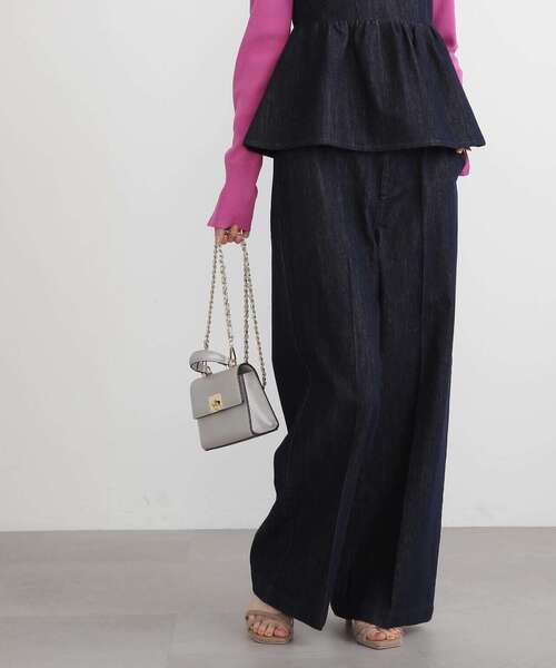 N.（N. Natural Beauty Basic）（エヌエヌナチュラルビューティーベーシック）の「◆【S Size Line】センタープレススラックスパンツ（スラックス・レディース・ベージュ/インディゴブルー・SMALL/MEDIUM）」の4枚目の写真