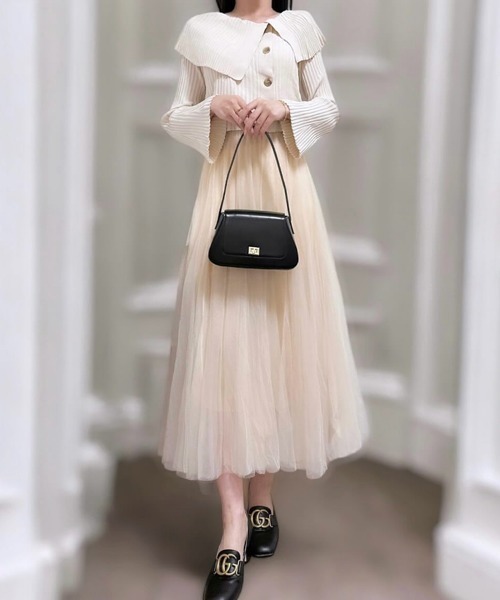 セール】ふわっと愛らしく。チュールロングスカート（スカート