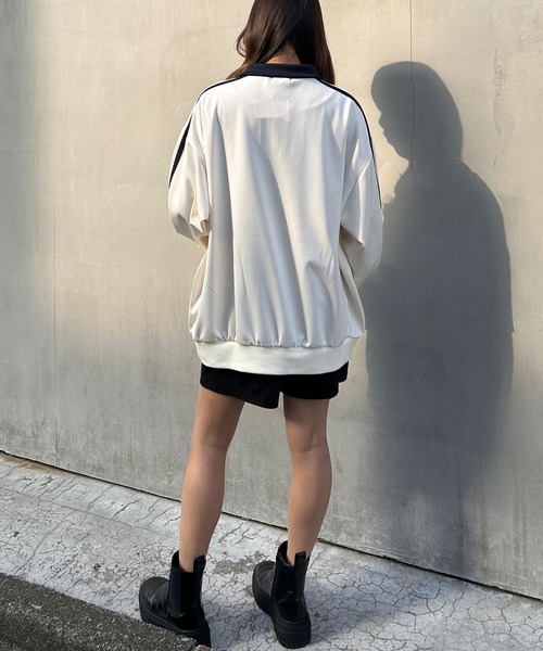 INGNI（イング）の「サイドラインハーフZIP胸ロゴジャージチュニック（その他トップス・レディース・アイボリー/ブラック/ライトブルー・M）」の8枚目の写真