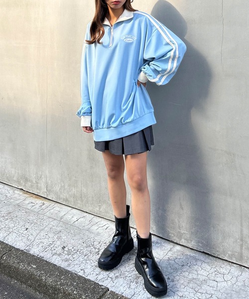 INGNI（イング）の「サイドラインハーフZIP胸ロゴジャージチュニック（その他トップス・レディース・アイボリー/ブラック/ライトブルー・M）」の12枚目の写真