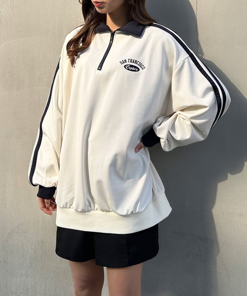 INGNI（イング）の「サイドラインハーフZIP胸ロゴジャージチュニック（その他トップス・レディース・アイボリー/ブラック/ライトブルー・M）」の13枚目の写真