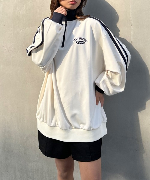 INGNI（イング）の「サイドラインハーフZIP胸ロゴジャージチュニック（その他トップス・レディース・アイボリー/ブラック/ライトブルー・M）」の14枚目の写真