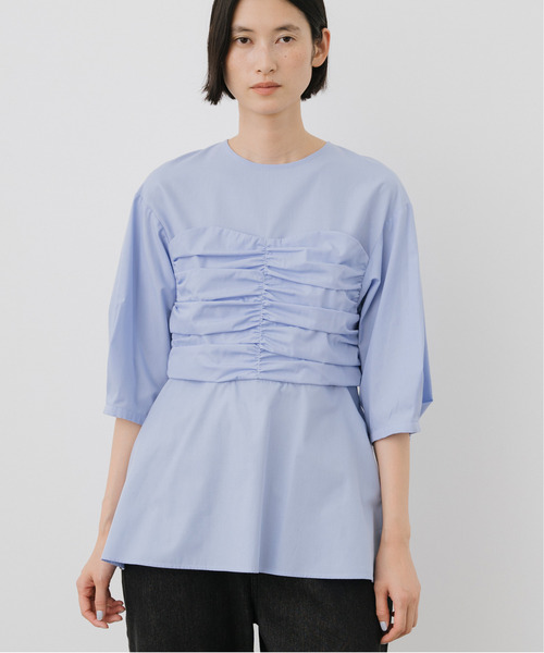 EMMA LIMBER（エマリンバー）の「Bustier Docking Blouse（テーラードジャケット・レディース・ブルー/オフホワイト/ブラック・FREE）」の3枚目の写真