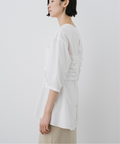 EMMA LIMBER（エマリンバー）の「Bustier Docking Blouse（テーラードジャケット・レディース・ブルー/オフホワイト/ブラック・FREE）」の5枚目の写真