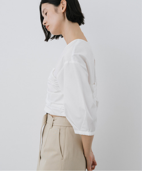 EMMA LIMBER（エマリンバー）の「Bustier Docking Blouse（テーラードジャケット・レディース・ブルー/オフホワイト/ブラック・FREE）」の8枚目の写真
