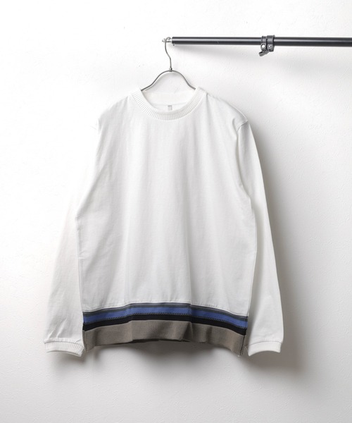 B.I.D.(ビーアイディー)の「《ミドルウェイト 裾リブクルーネックロングスリーブカットソー(Tシャツ/カットソー・レディース・ブラック/ホワイト系その他/ホワイト系その他2・MEDIUM/LARGE)」の3枚目の写真