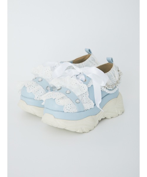 Ank Rouge（アンクルージュ）の「フリルスニーカー（スニーカー・レディース・ブラック/ブルー/ホワイト・M/L）」の3枚目の写真